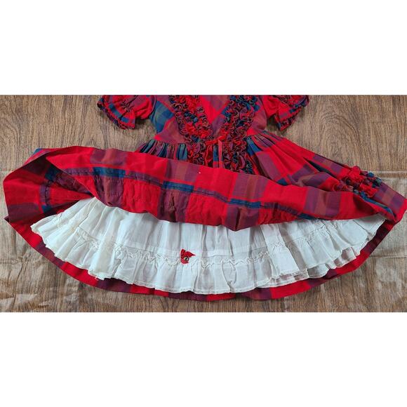 VINTAGE Martha's Miniatures Red Plaid Dress 6 Christmas Rare Full Circle Pageant - Picture 10 of 12